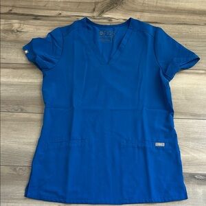 Figs Royal Blue Scrub Top